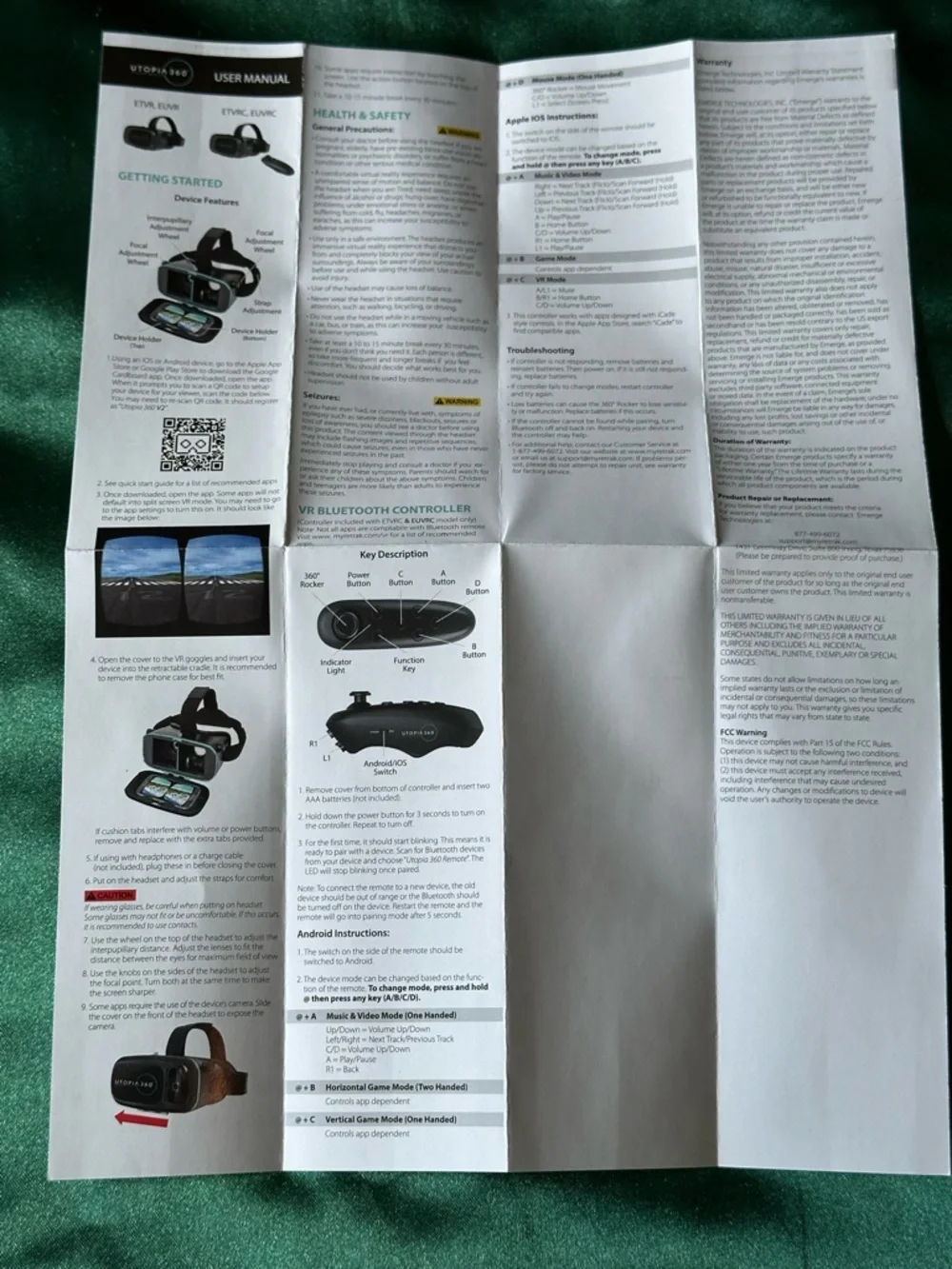 Utopia 360° Black VR Headset for Smartphones